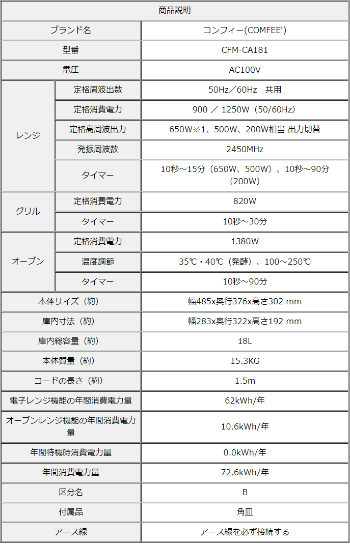 FireShot Capture 032 - 【楽天市場】2300円クーポンで15500円！オーブンレンジ フラット 電子レンジ オーブン 18L 小型 COMFEE' CFM-CA1_ - item.rakuten.co.jp.png